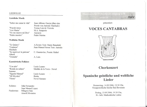 Programa Concierto Hannover - 2006